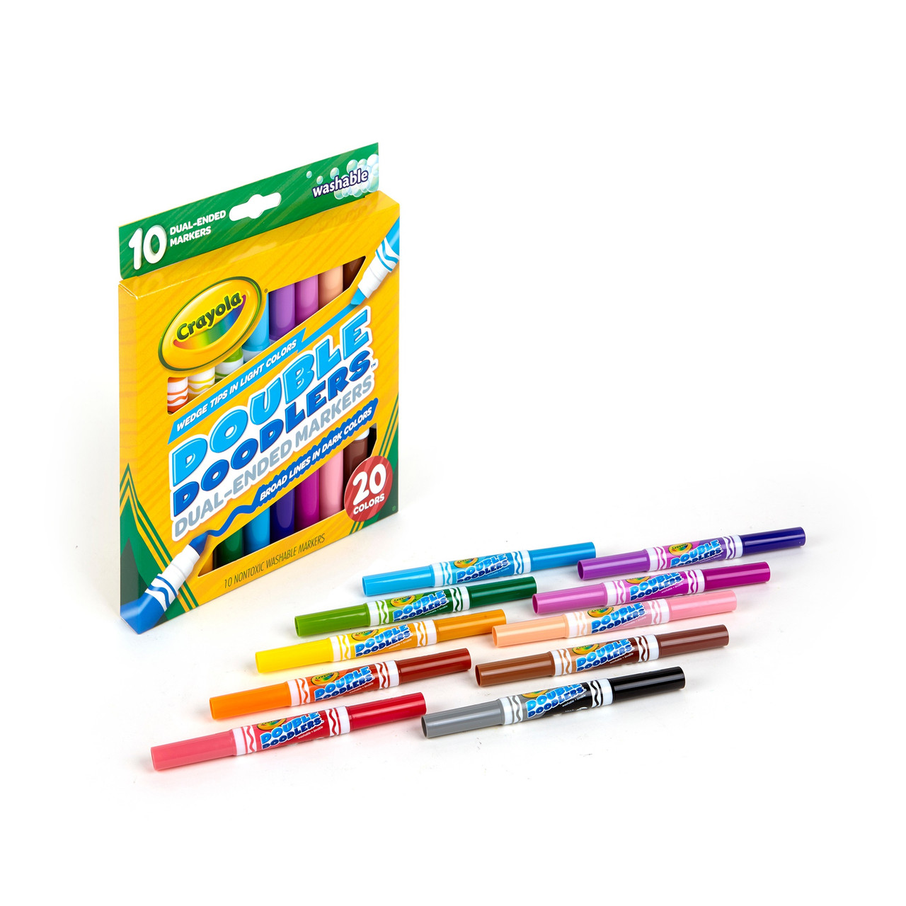 Crayola Super Tips Washable Markers, Fine, Assorted, 20/Pack (58-8106)