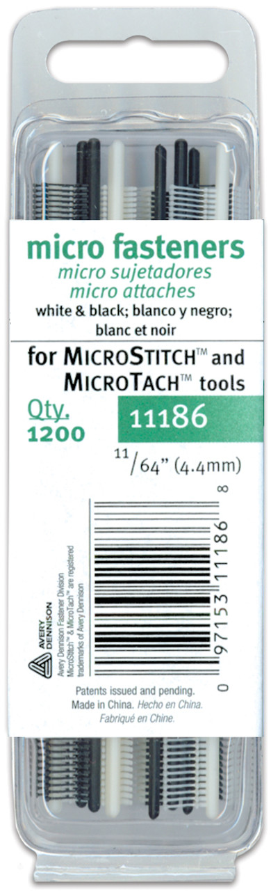  MicroStitch- 11173 4.4mm Micro Stitch Fastener Refills, Black  1,200/Pkg