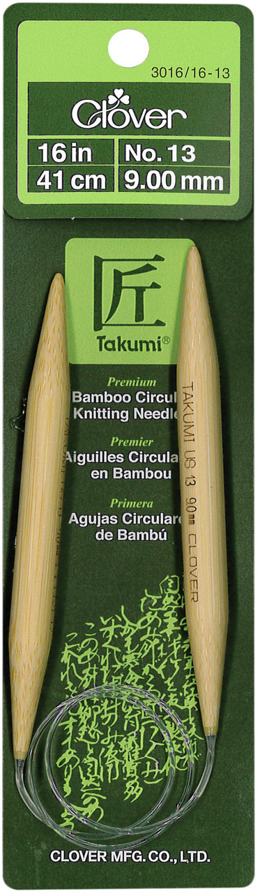 TAKUMI Clover Size 13 Wood KNITTING NEEDLES