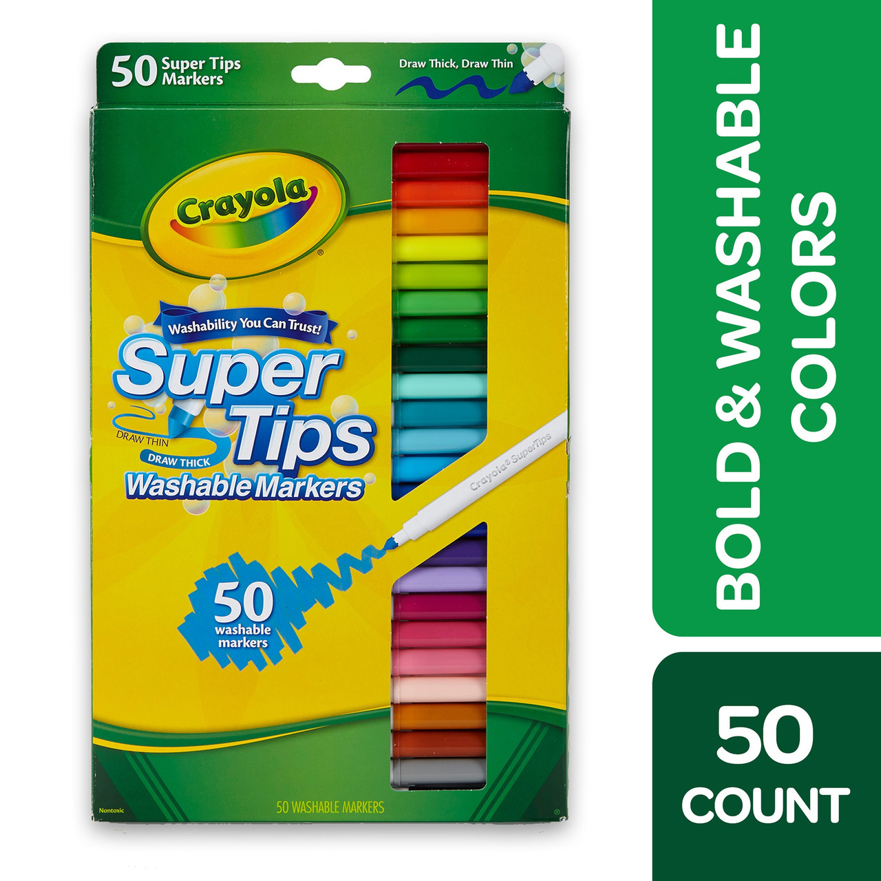 Crayola Supertips 20 Pack Unboxing and Review -Swatches and Calligraphy  with Crayola Supertips 