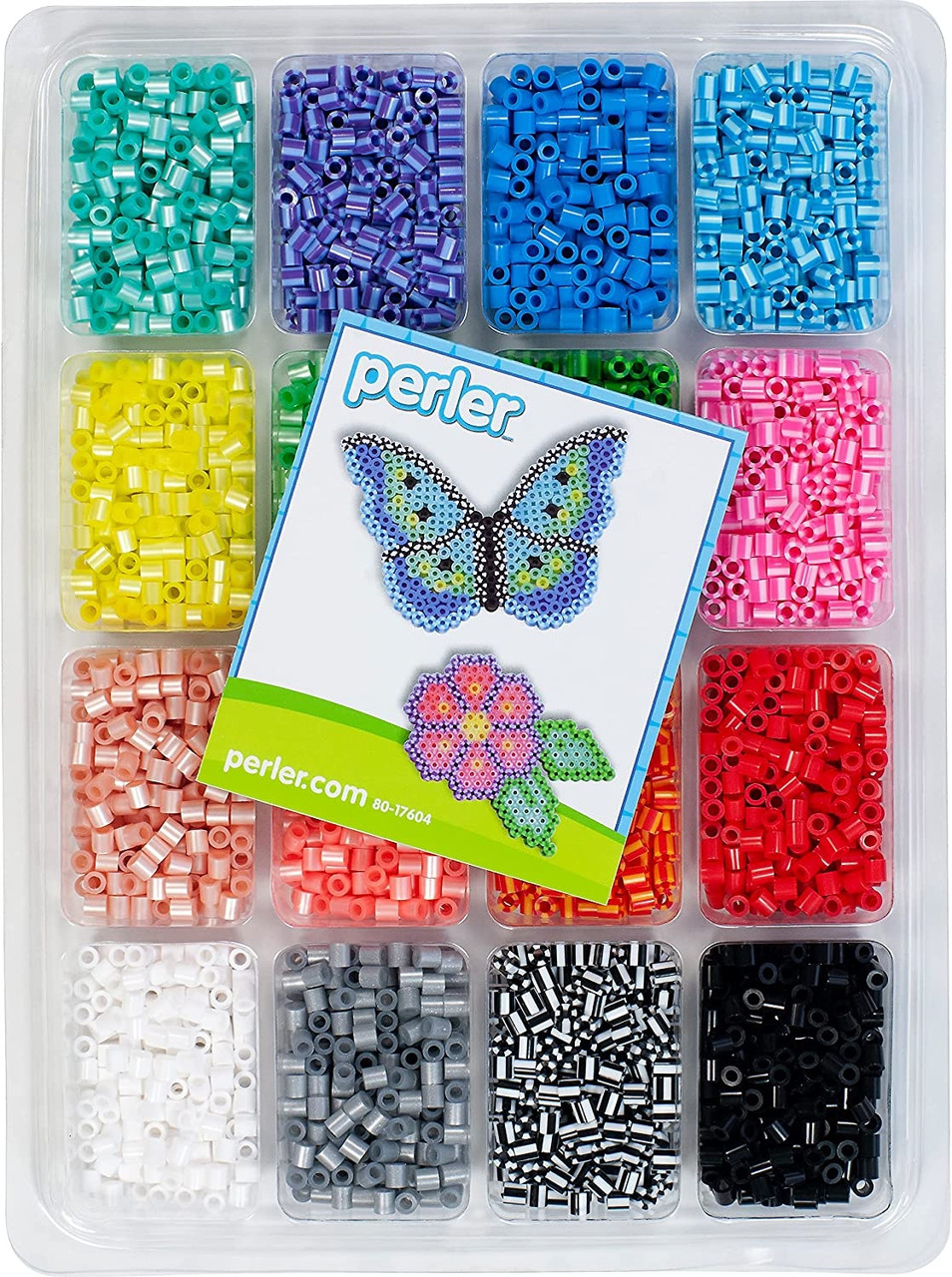 Perler Fused Bead Tray 4,000/Pkg W/Idea Book-Tray Of Beads