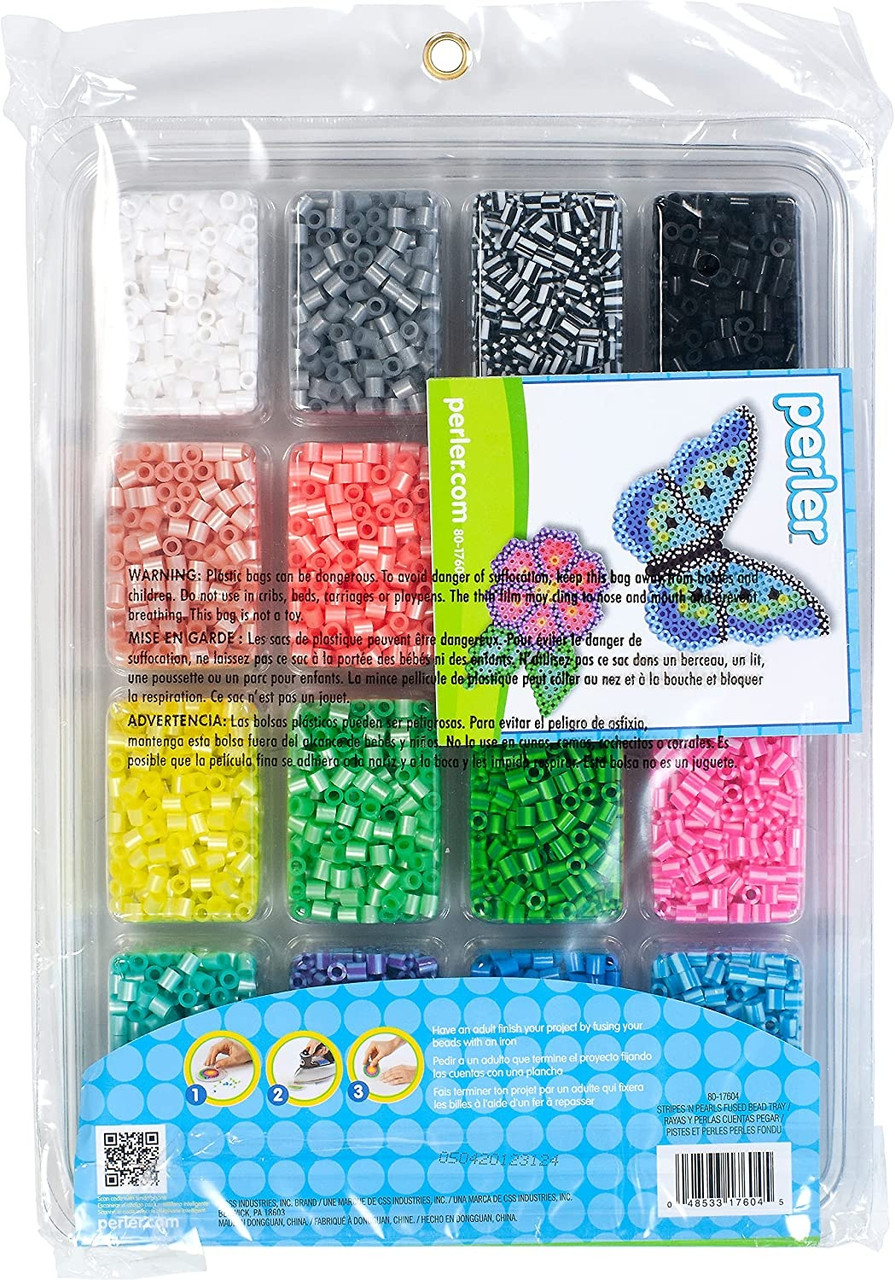 Perler Fused Bead Tray 4,000/Pkg-Stripes 'n Pearls 80-17604 - GettyCrafts