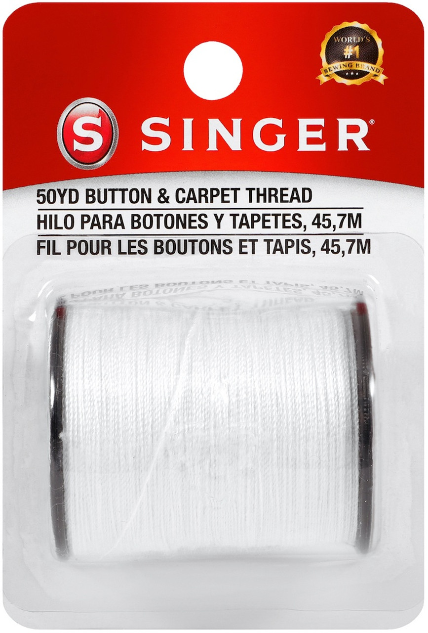Singer Heavy-Duty Button & Carpet Sewing Thread, Black, 50 yds.