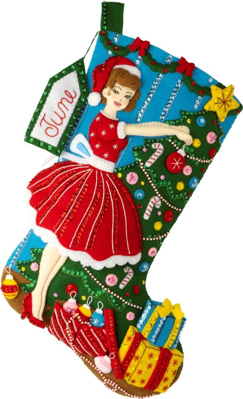 Bucilla Felt Stocking Applique Kit 18 Long Toy Train Santa