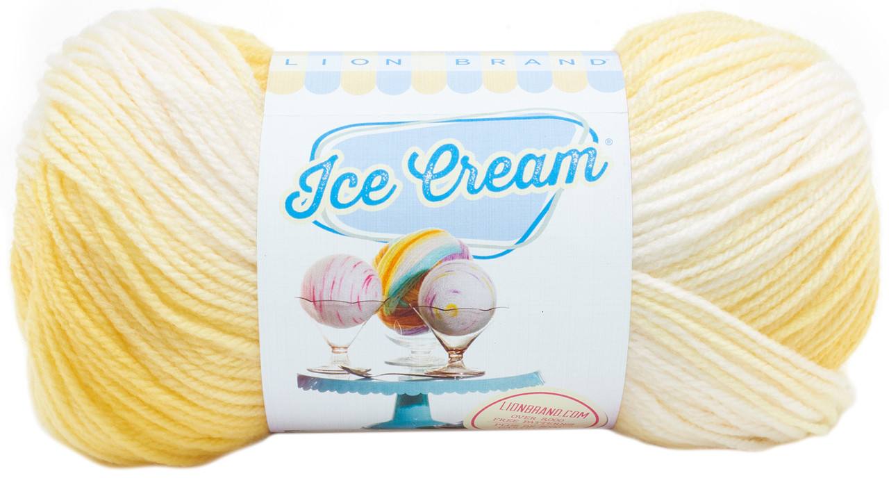 3 Pack Lion Brand Ice Cream Yarn-Lemon Meringue 923-211 - GettyCrafts