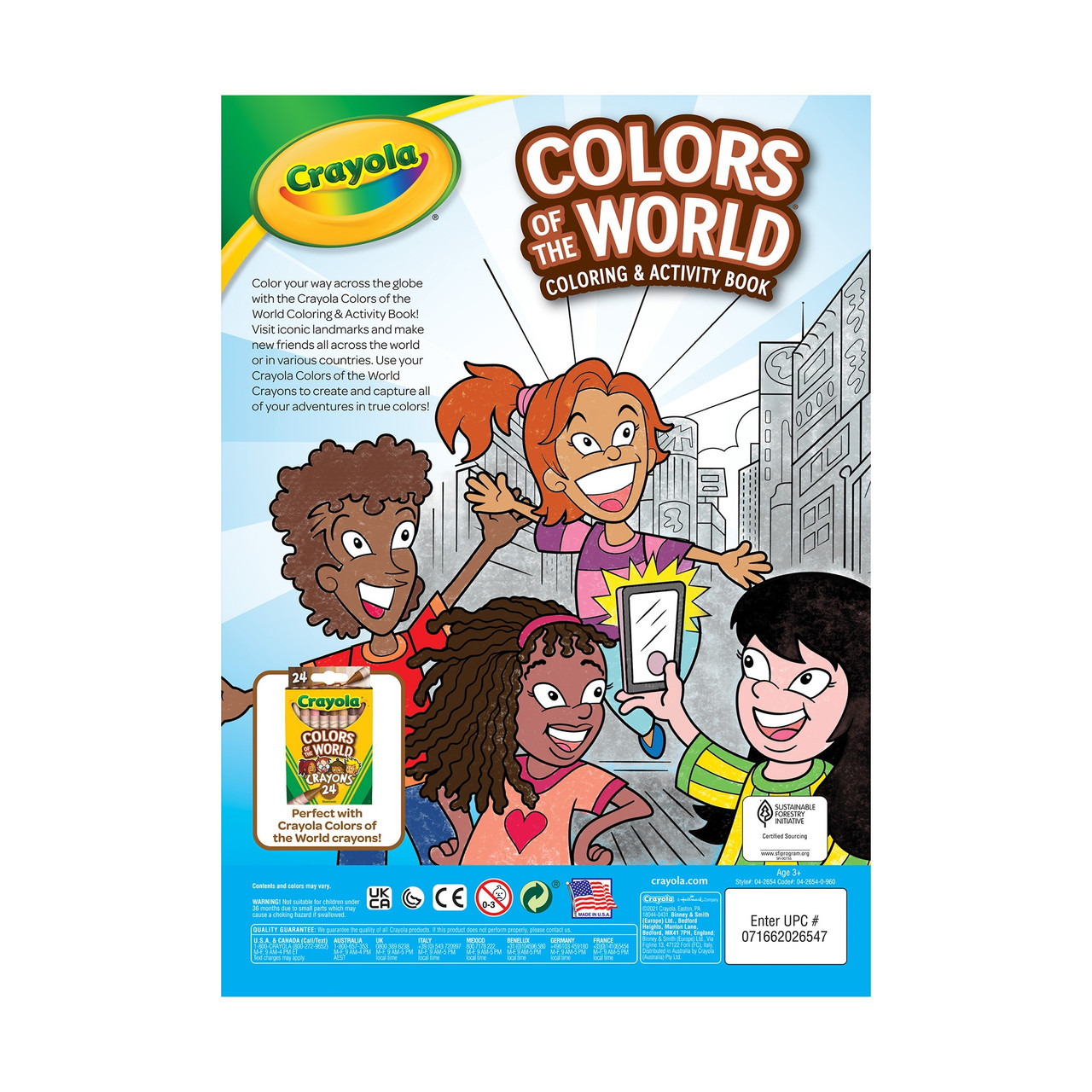 CRAYOLA Colours of the World - Album Activity & Coloring, 48 Coloring Pages  and Educational Activities, 25-0717