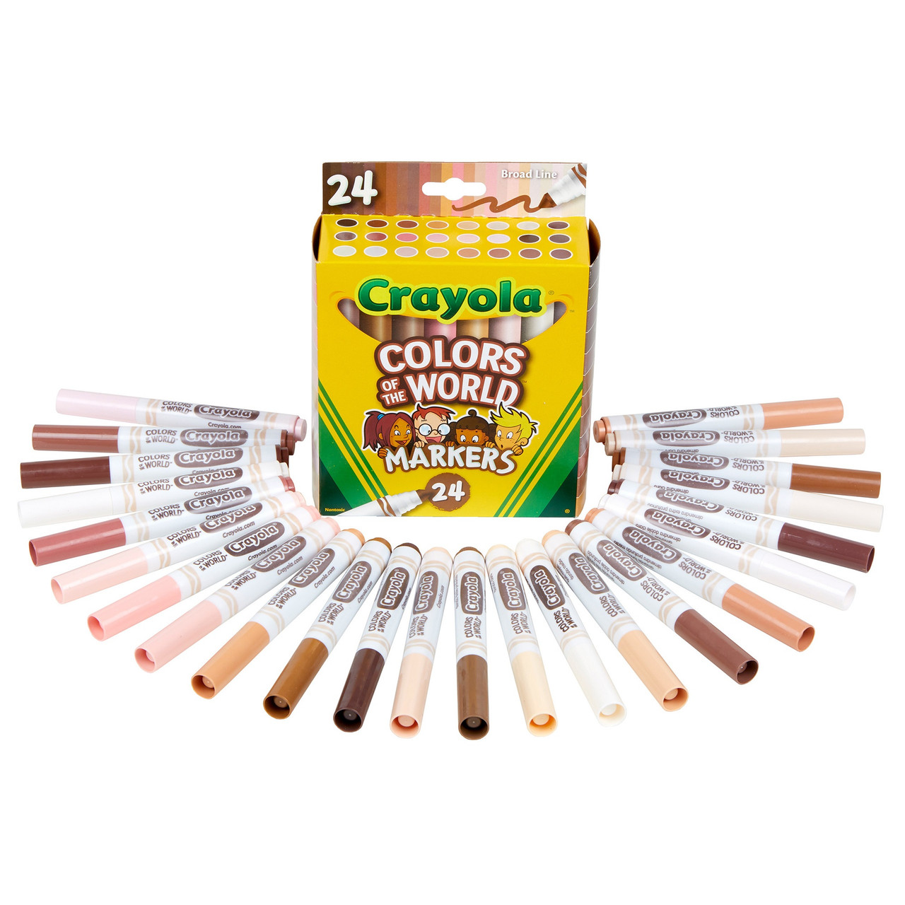  CRAYOLA Colours of The World - Set of 24 Wax Pencils, 24  Felt-Tip Pens, 24 Multicultural Pencils and 1 Album : Toys & Games