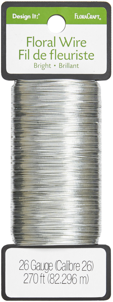 Floracraft 26 Gauge Floral Wire-Bright Silver 270 ft