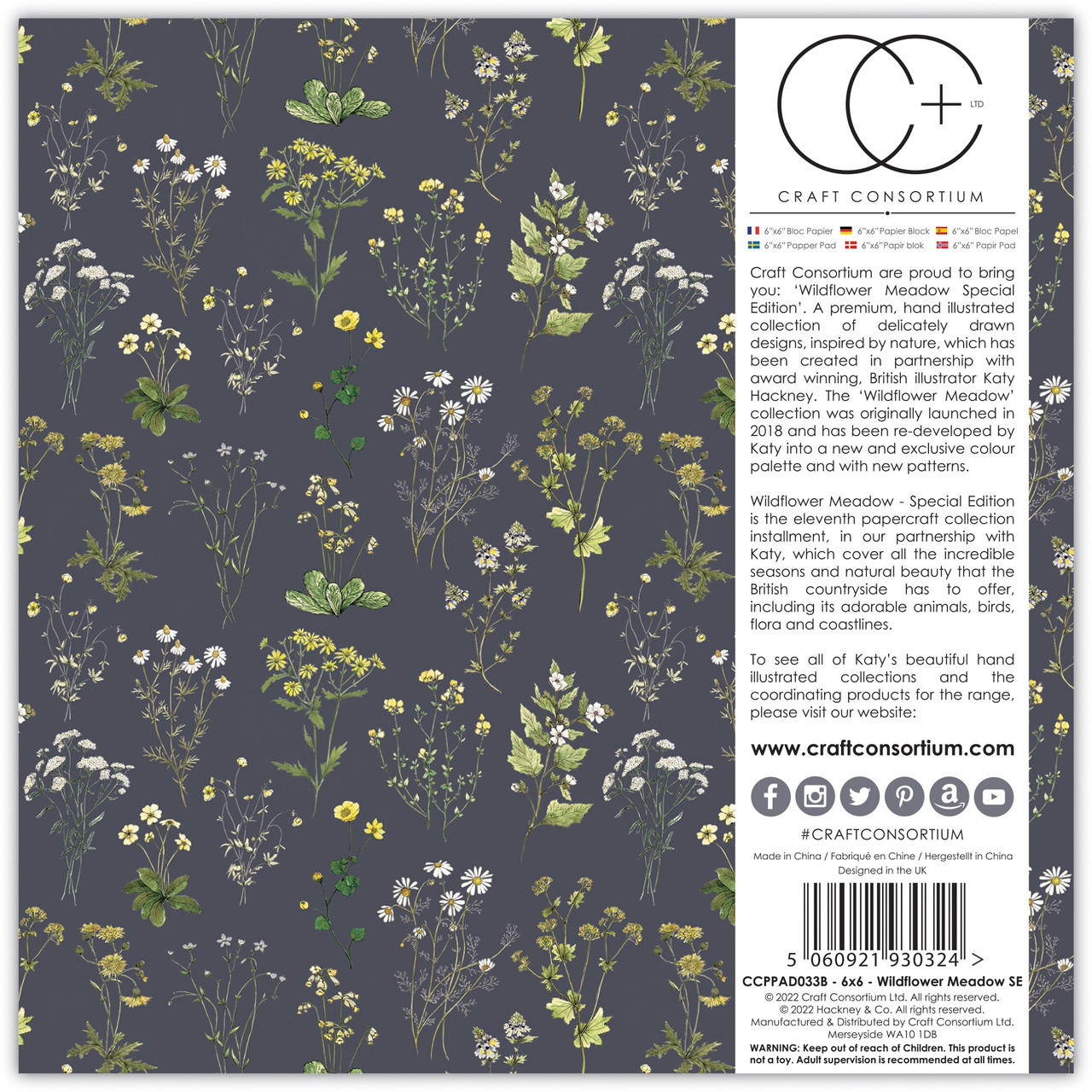 Craft Consortium Double-Sided Paper Pad 6X6 40/Pkg-Farm Meadow By Clare  Therese Gray - 5060394627820