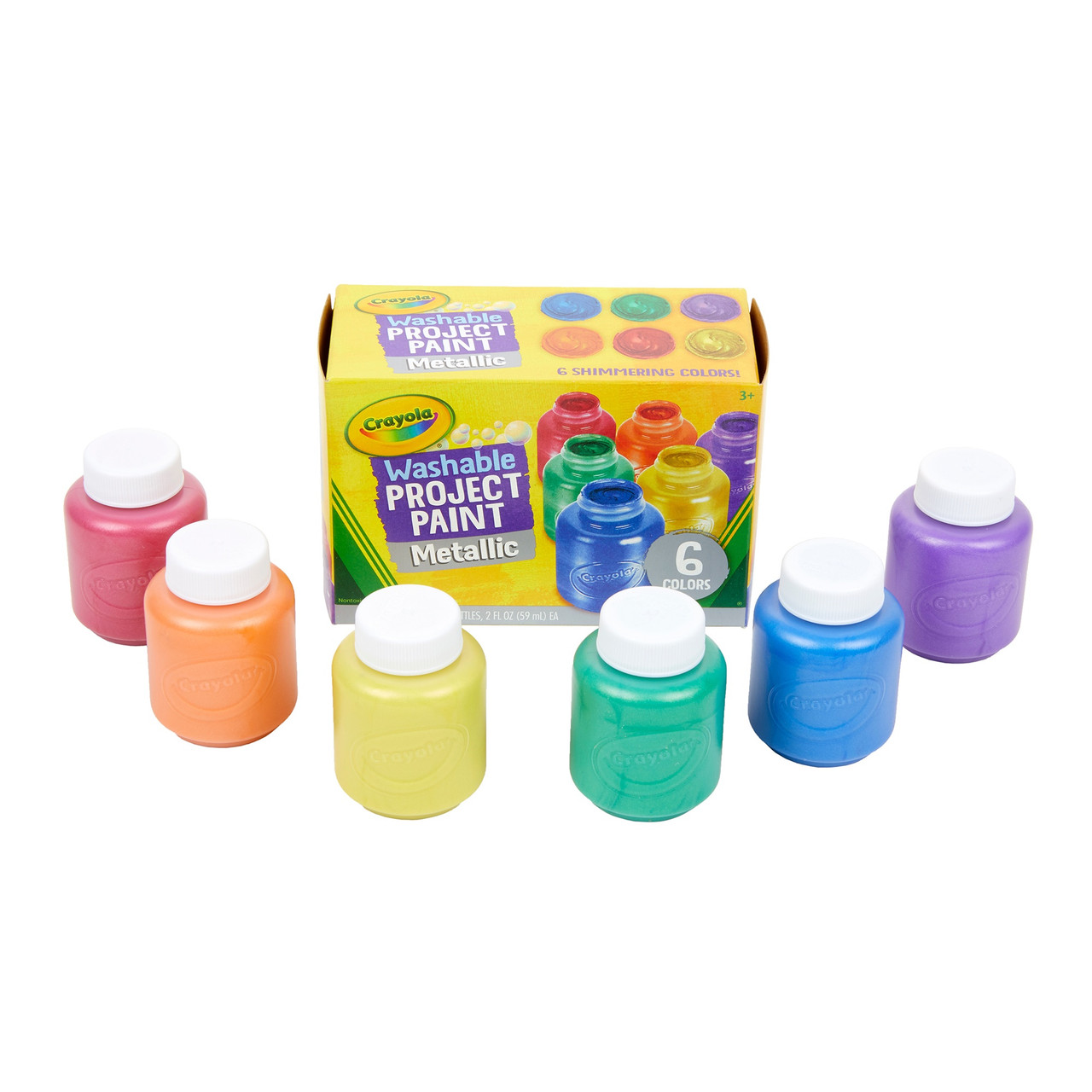 Crayola Washable Kids Paint, Assorted Colors, 2 oz., 6/Set (54