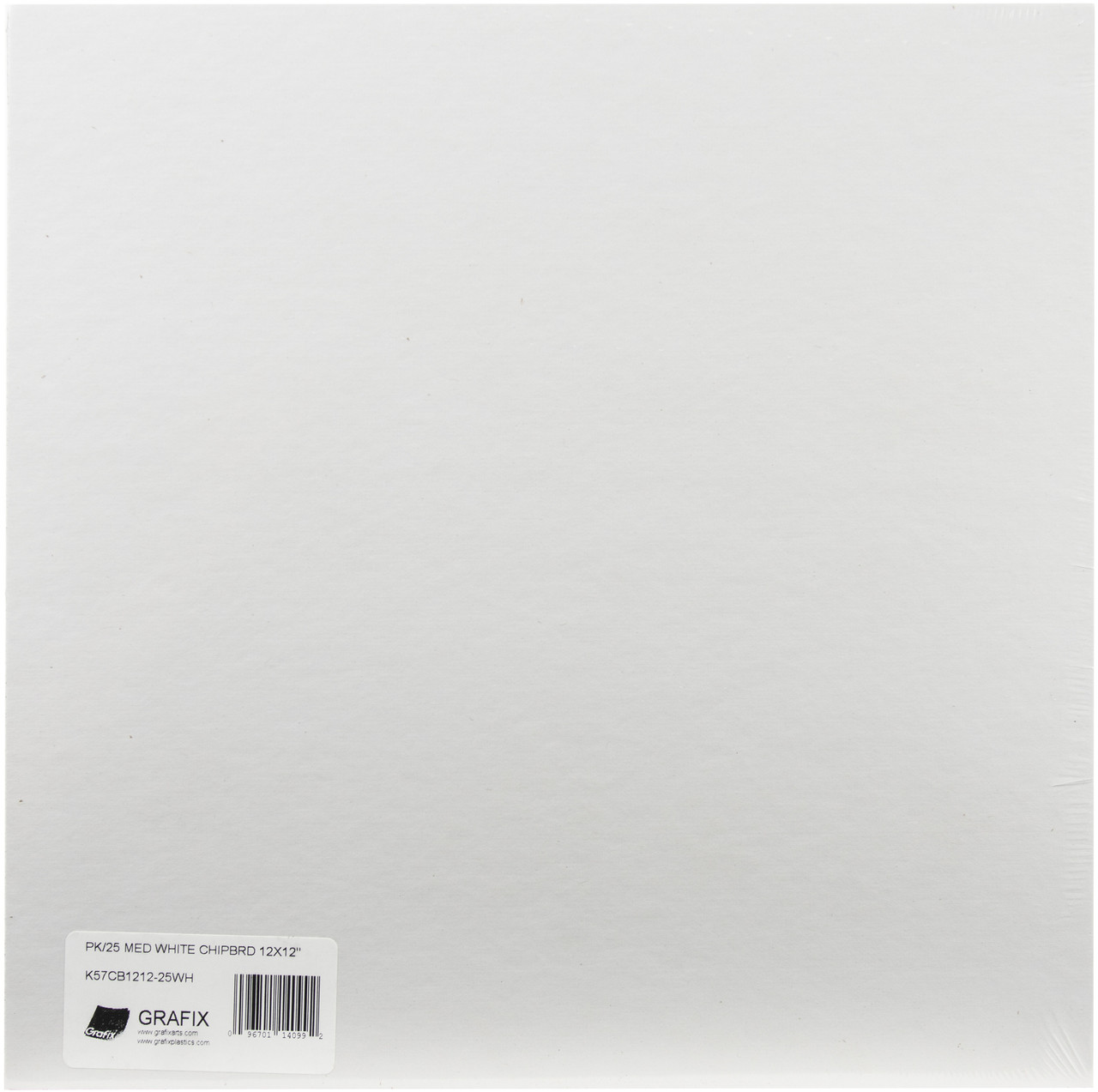 Grafix Medium Weight Chipboard Sheets 12x12 25/PKG - White