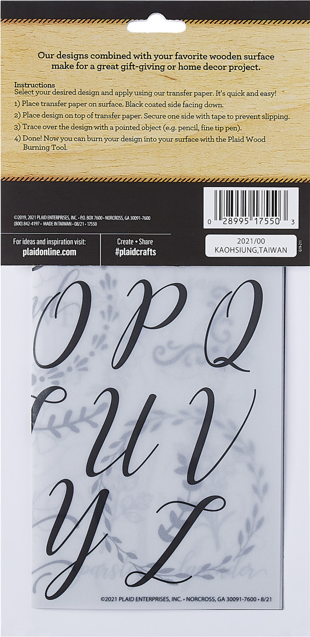 Plaid Wood Burning Pattern Sheet 5/Pkg-Outdoor 17550 - GettyCrafts