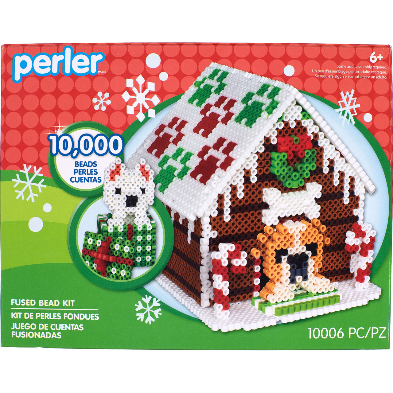Perler Fused Bead Kit -3D Winter Lodge Gingerbread