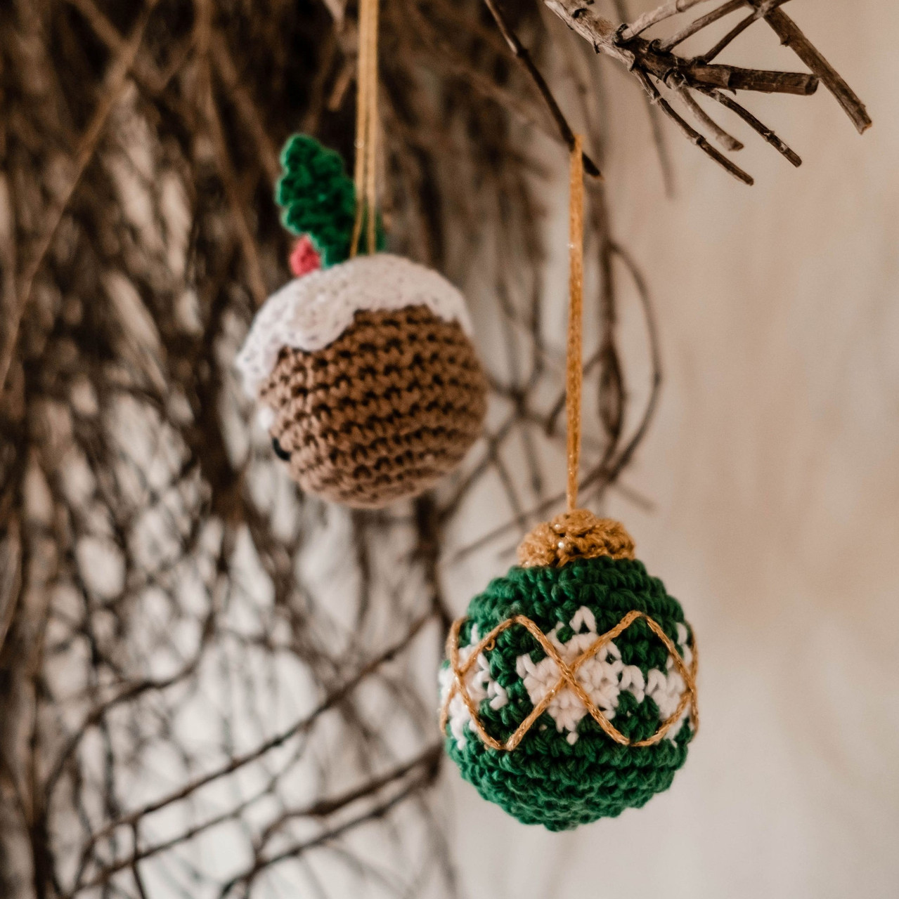 Hoooked  DIY Crochet Kit Christmas Ornaments