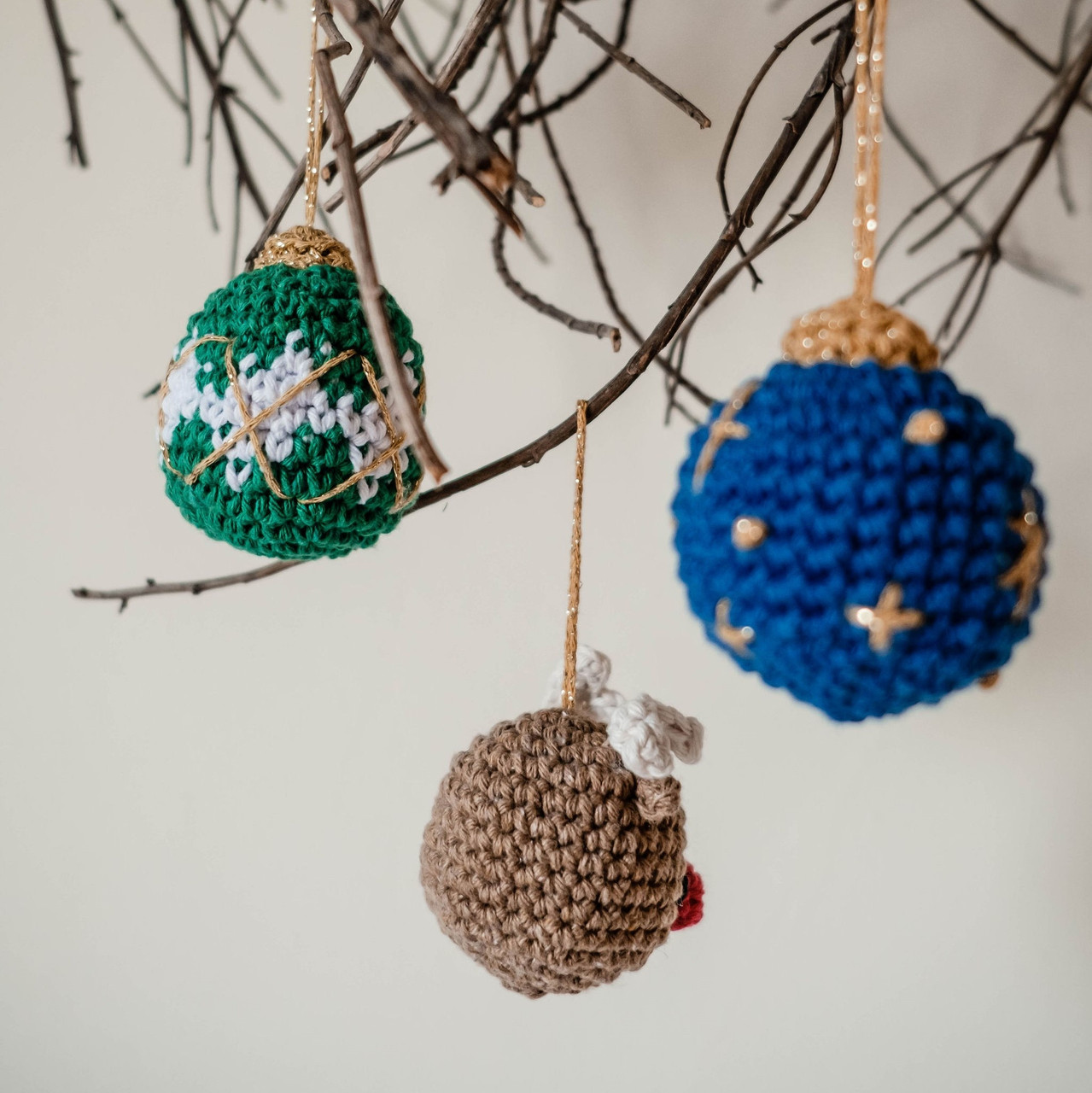 Hoooked  DIY Crochet Kit Christmas Ornaments