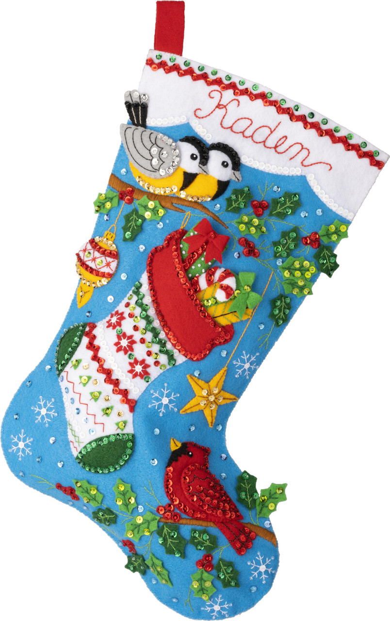 Bucilla Felt Stocking Applique Kit 18 Long Winter Days