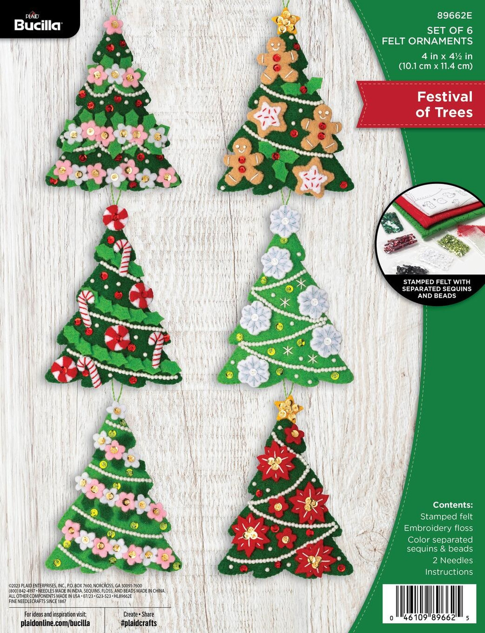 Bucilla Felt Ornaments Applique Kit Set of 6 - Ugly Sweater