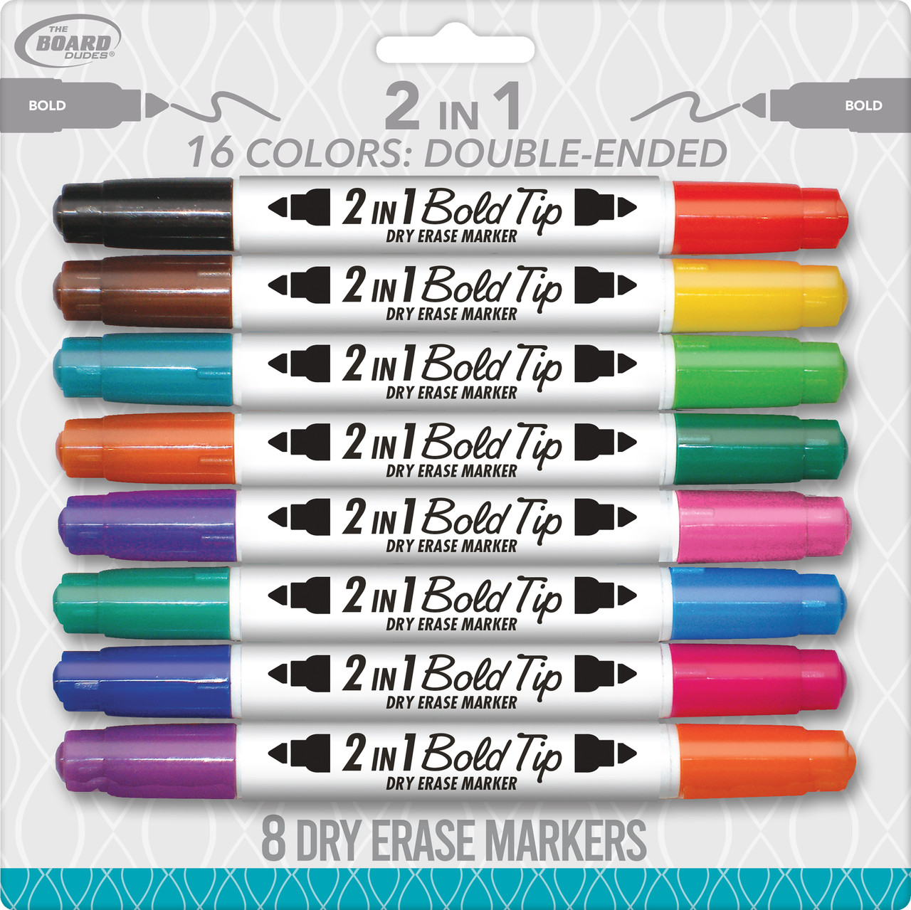 U Brands Assorted Double-Ended Dry Erase Magnetic Markers, 6/Pkg (507U0624)