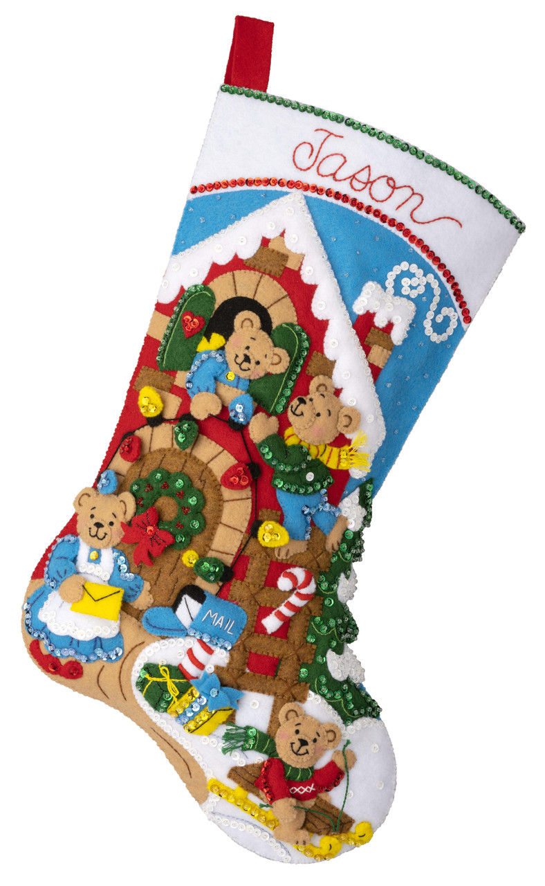 Bucilla Felt Stocking Applique Kit 18 Long Elegant Christmas