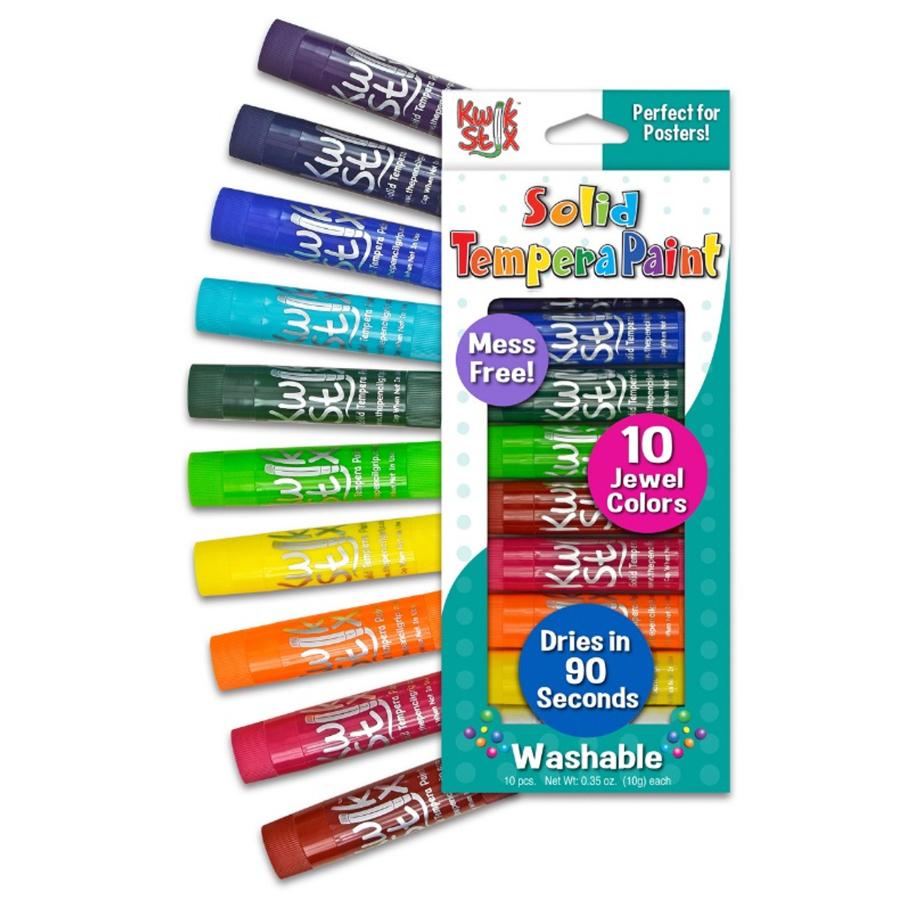 Kwik Stix Solid Tempera Paint Sticks 10/Pkg-Jewel Tone TPG678