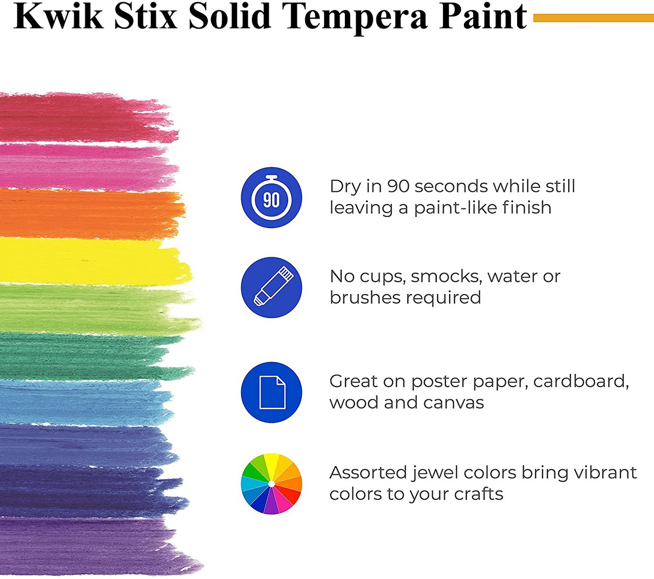 Kwik Stix Solid Tempera Paint Sticks 10/Pkg-Jewel Tone TPG678