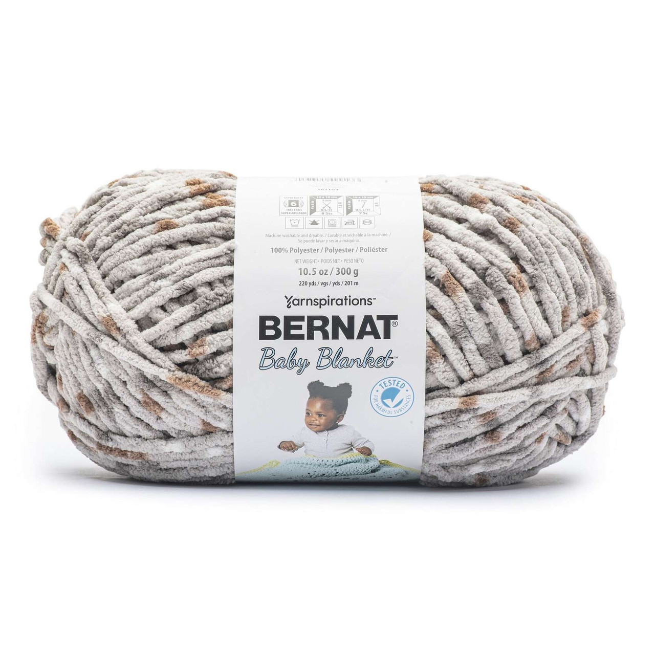 2 Pack Bernat Baby Blanket Big Ball Yarn-Pebble Dot 161104B-04903