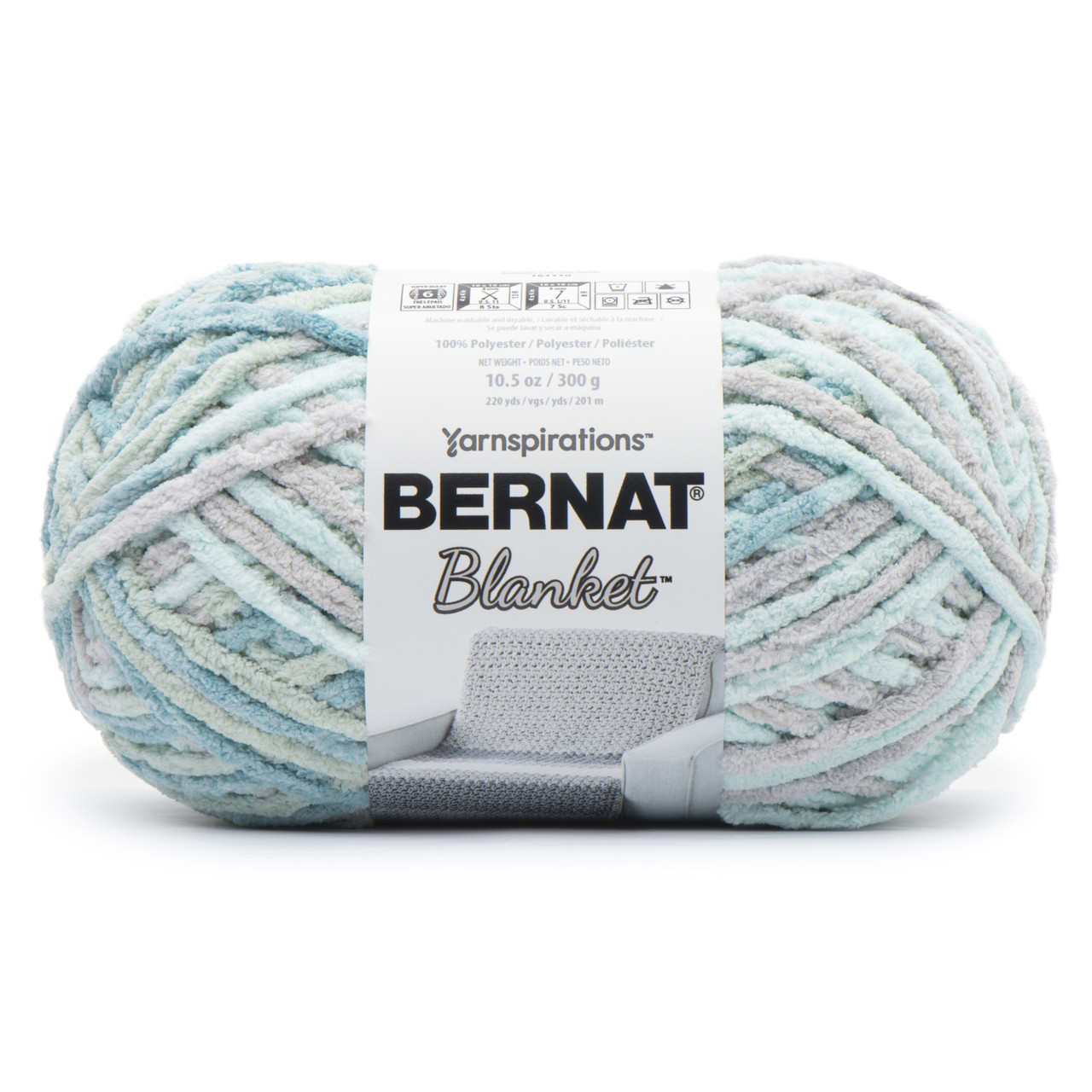 Bernat Blanket Yarn - Big Ball (10.5 oz) - 2 Pack with Patterns (Sonoma)