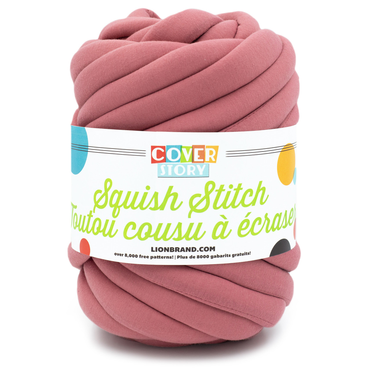 Lion Brand Cover Story Squish Stitch Yarn - Pink Rose, 26 Yards