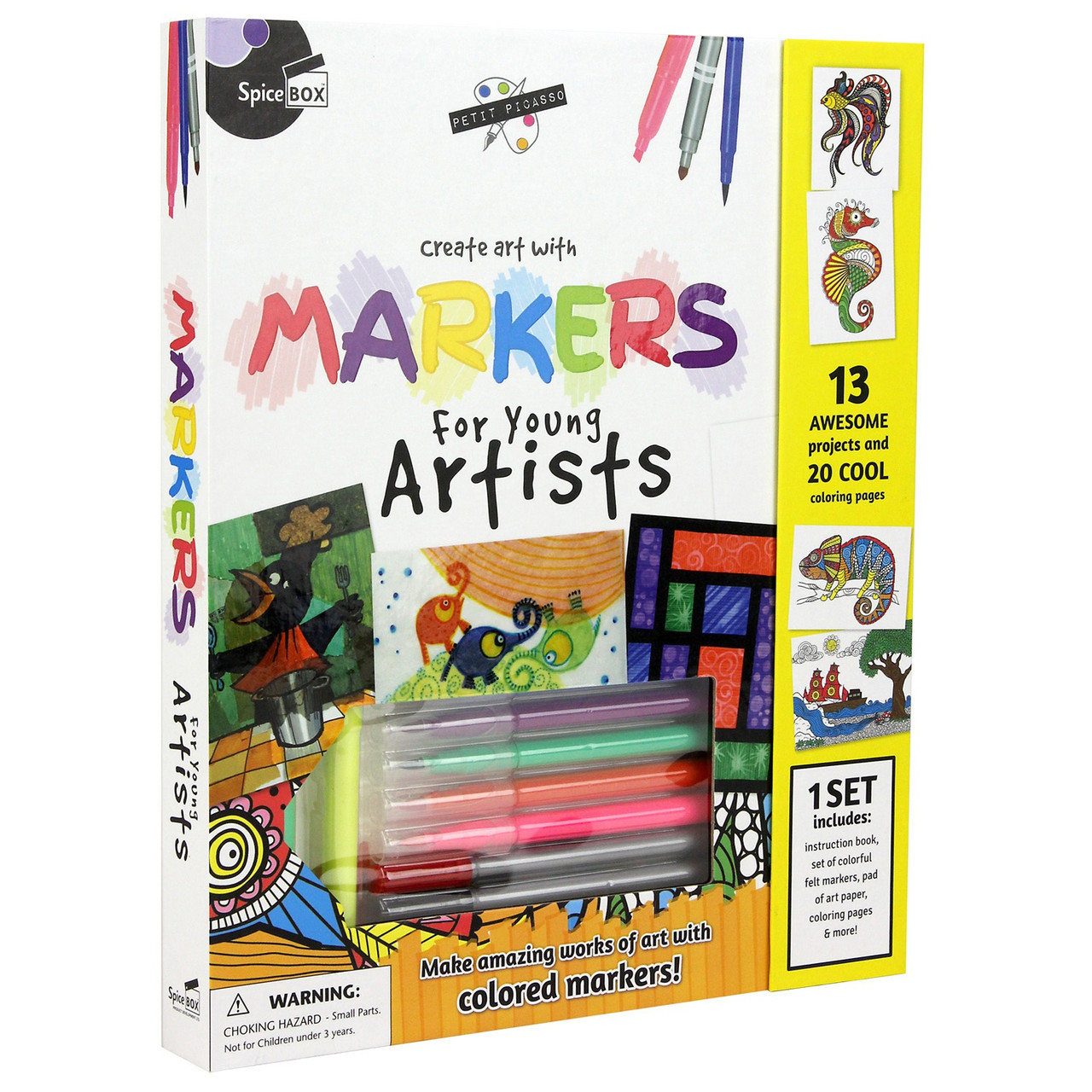 SpiceBox Children's Art Kits Petit Picasso Pastels Kit For Kids, Drawing Pastel  Kit With 13 Colorful Projects 