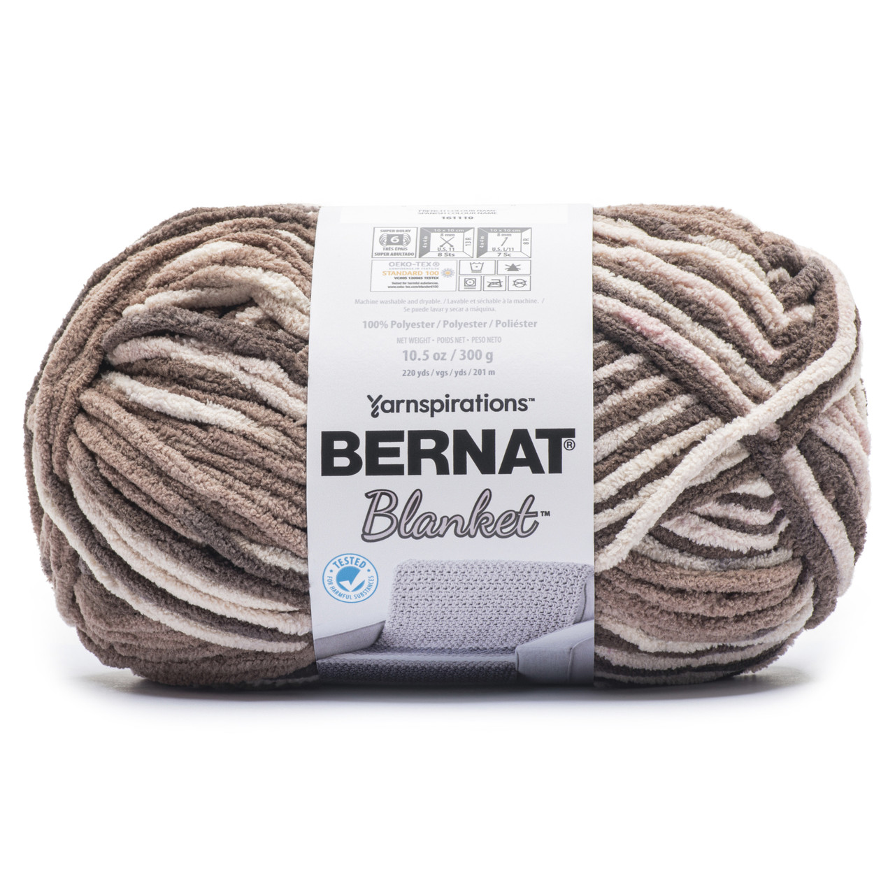 Bernat Blanket Yarn - Big Ball 10.5 oz - 2 Pack with Pattern Sonoma