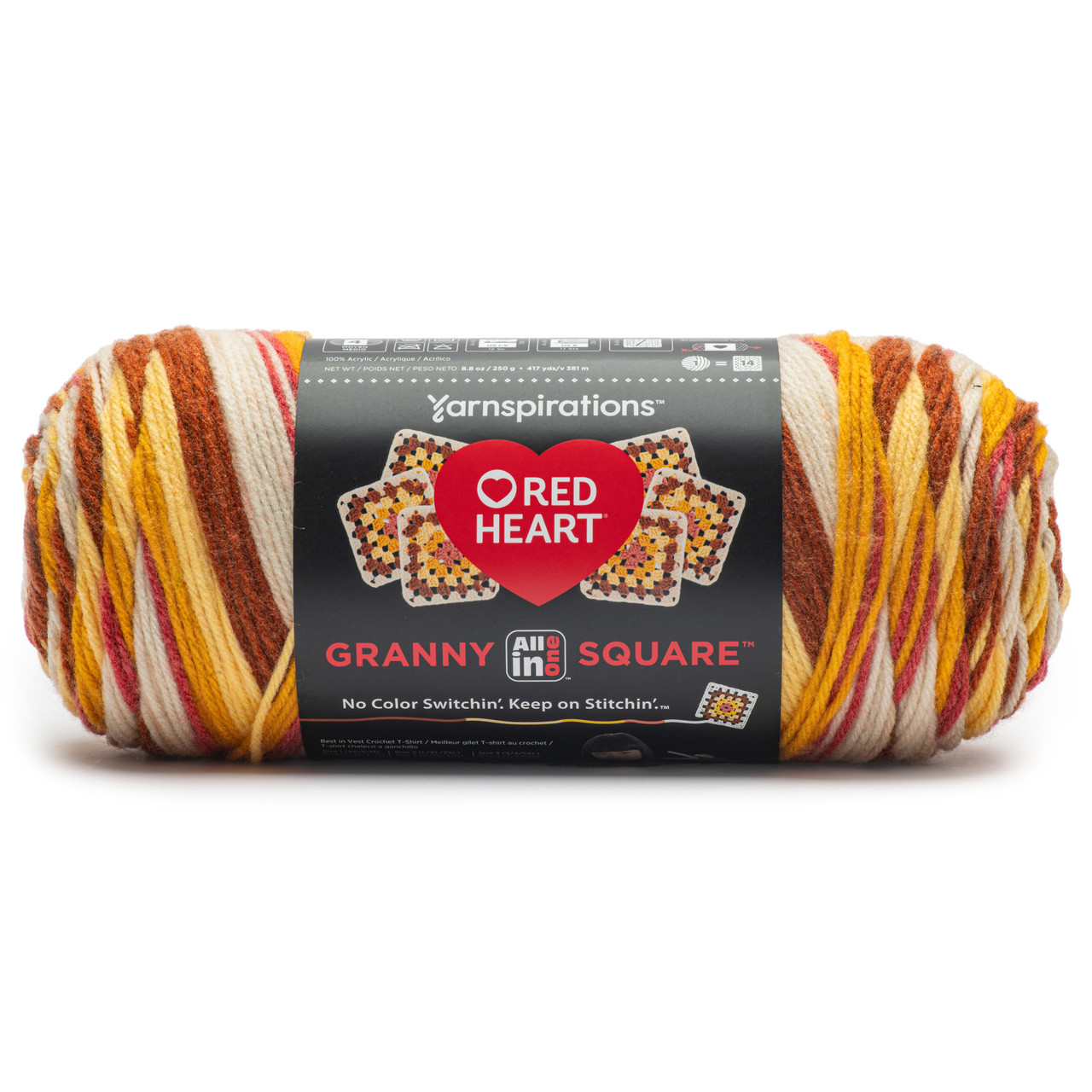 Red Heart All In One Granny Square Yarn (250g/8.8oz), Yarnspirations