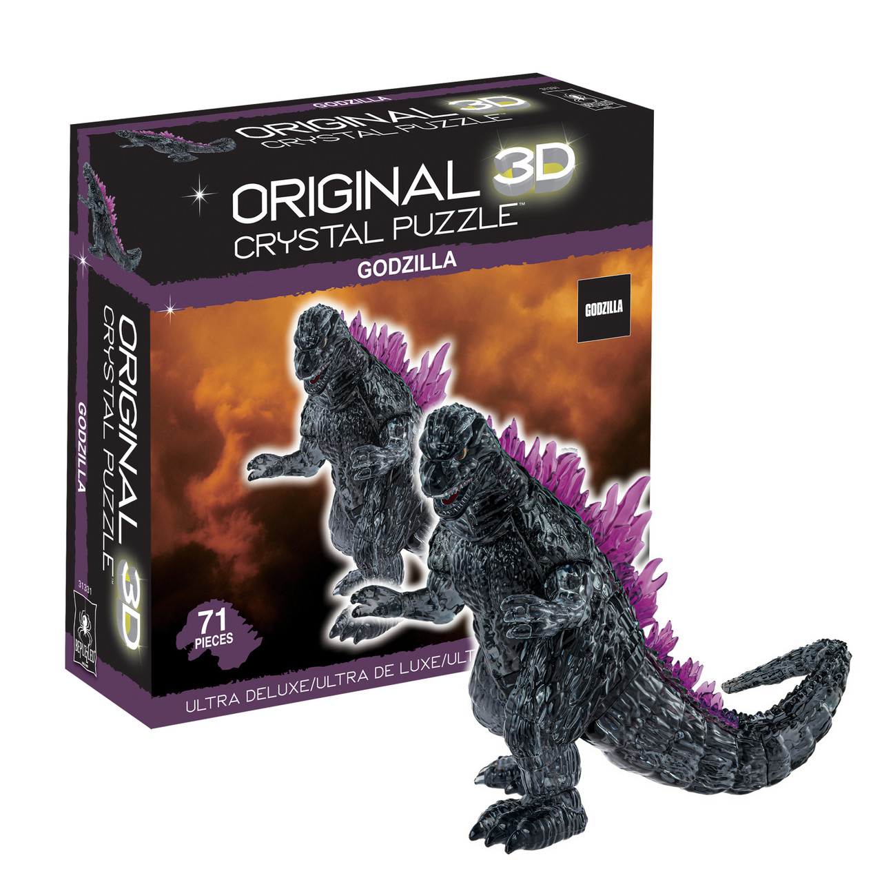 BePuzzled 3D Ultra-Deluxe Licensed Crystal Puzzle-Godzilla