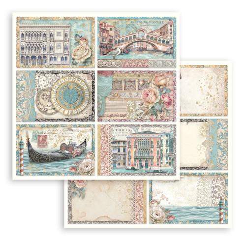10 Pack - Stamperia Double-Sided Cardstock 12"x12"-Venice City of Art 6 cards - 5A0031S9-1H3CP - 5993110044208