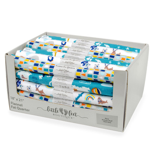 33 Pack - Fabric Editions Little Feet Flannel Assortment 18"X21" PDQ-11 Each Of 3 Designs - Adventure - 5A003431-1H5T4 - 0699919320660