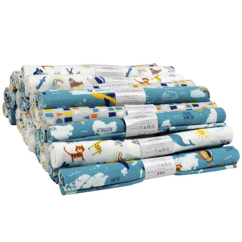 33 Pack - Fabric Editions Little Feet Flannel Assortment 18"X21" PDQ-11 Each Of 3 Designs - Adventure - 5A003431-1H5T4