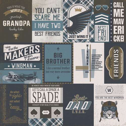 25 Pack - Wingman Double-Sided Cardstock 12"X12"-Call It A Spade - 5A0031QX-1H3BV