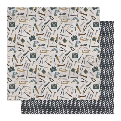 25 Pack - Wingman Double-Sided Cardstock 12"X12"-Tool Box - 5A0031QX-1H3BR - 709388350058