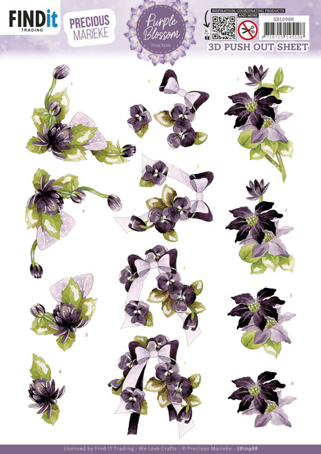 10 Pack - Find It Trading Precious Marieke 3D Punchout Sheet-Purple, Purple Blossom - 5A002YDH-1GZ9H - 8718715145108