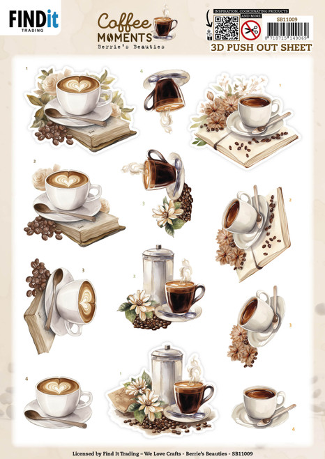 10 Pack - Find It Trading Berries Beauties 3D Punchout Sheet-Cup Of Coffee, Coffee Moments - 5A002YD3-1GZ8Z - 8718715149069