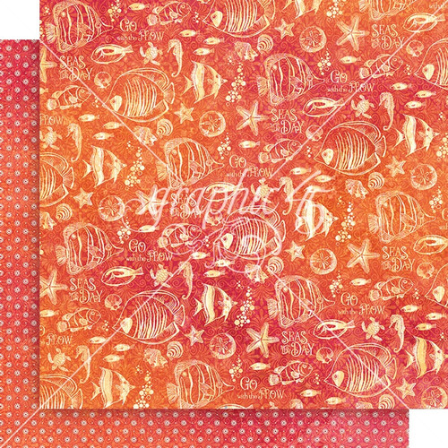 15 Pack - Seas The Day Double-Sided Cardstock 12"X12"-Hugs & Fishes - 5A0031LY-1H330 - 810070167301