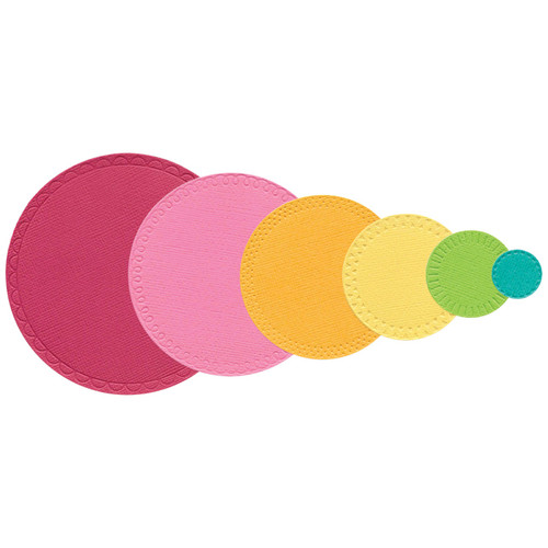 Sizzix Thinlits Die Set By Catherine Pooler 6/Pkg-Border Party Circles - 5A00323C-1H3RV - 630454292913