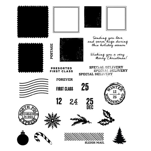 Sizzix Famelits Die & Stamp Set By 49 And Market 38/Pkg-Special Delivery - 5A00322Z-1H3QK