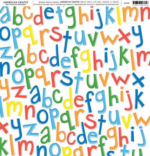 25 Pack - Switchboard Double-Sided Cardstock 12"X12"-Primary Alphabet - SBPP-20361 - 718813203616