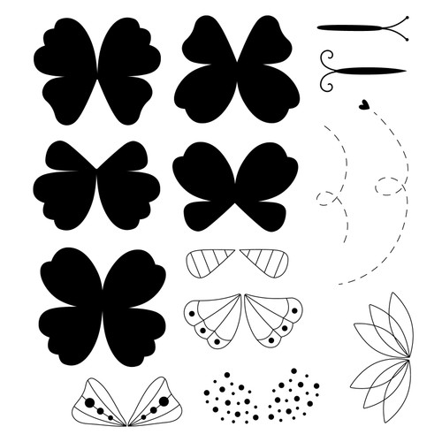 Sizzix Clear Stamp Set By Catherine Pooler 14/Pkg-Bright Butterflies #1 - 5A00323P-1H3RG Sizzix Clear Stamp Set By Catherine Pooler 14/Pkg-Bright Butterflies #1 - 5A00323P-1H3RG