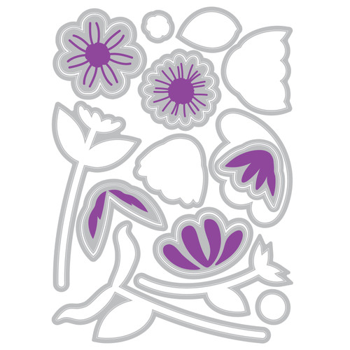 Sizzix Framelits Die Set By Catherine Pooler 16/Pkg-Whimsy Blooms #2 - 5A00323S-1H3RS Sizzix Framelits Die Set By Catherine Pooler 16/Pkg-Whimsy Blooms #2 - 5A00323S-1H3RS