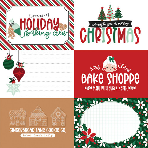 25 Pack - Baking Spirits Bright Double-Sided Cardstock 12"X12"-6X4 Journaling Cards - 5A0028ZC-1GC6X