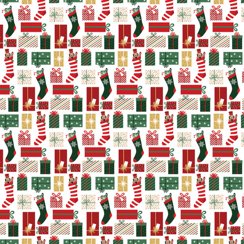 25 Pack - Nutcracker Christmas Double-Sided Cardstock 12"X12"-Presents And Stockings - 5A0028Y9-1GC2S