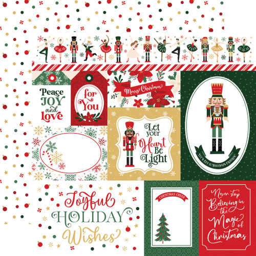 25 Pack - Nutcracker Christmas Double-Sided Cardstock 12"X12"-Multi Journaling Cards - 5A0028Y9-1GC48 - 732388373420