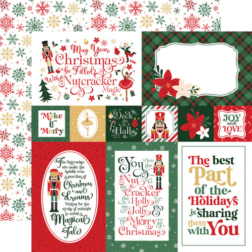25 Pack - Nutcracker Christmas Double-Sided Cardstock 12"X12"-Merry Journaling Cards - 5A0028Y9-1GC4X - 732388374021