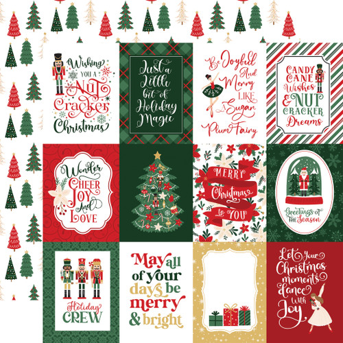 25 Pack - Nutcracker Christmas Double-Sided Cardstock 12"X12"-3X4 Journaling Cards - 5A0028Y9-1GC6T - 732388373123